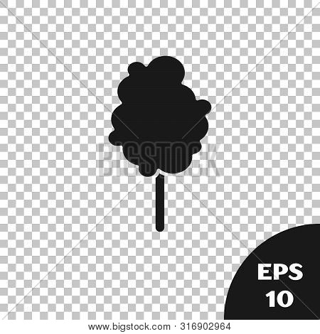 Black Cotton Candy Icon Isolated On Transparent Background. Vector Illustration