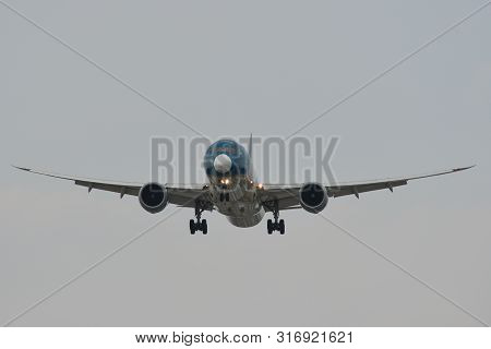 Passenger Airplane Landing At Saigon Airport