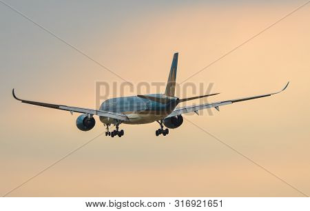 Passenger Airplane Landing At Saigon Airport