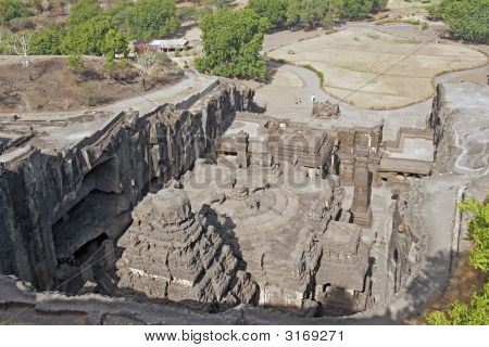 Hindu Rock tempel, Ellora huler, Indien