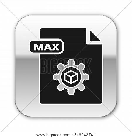 Black Max File Document. Download Max Button Icon Isolated On White Background. Max File Symbol. Sil