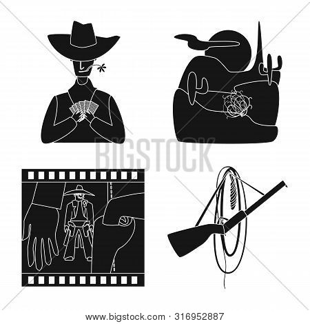 Vector Illustration Of Danger And Culture Sign. Collection Of Danger And West Vector Icon For Stock.