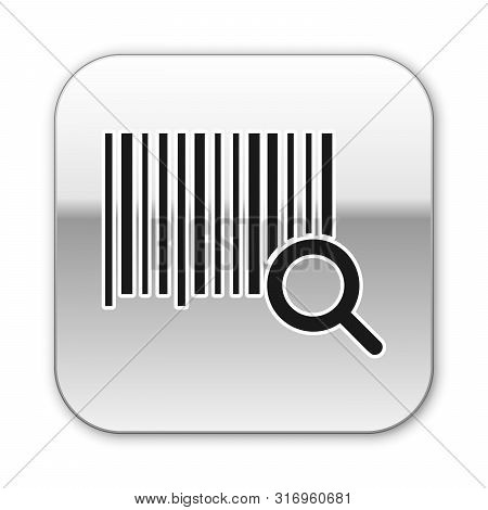 Black Search Barcode Icon Isolated On White Background. Magnifying Glass Searching Barcode. Barcode 