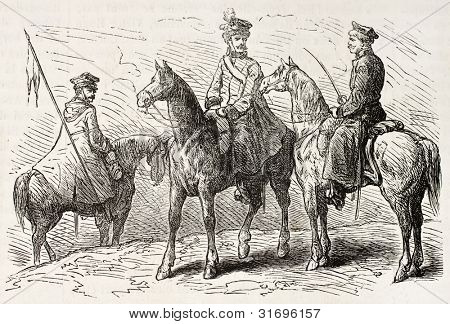 โปแลนด์ cavalrymen เก่าภาพ สร้าง โดย Gaildrau เผยแพร่เมื่อ L'Illustration สมุด Univer