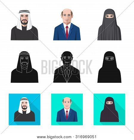 Vector Design Of Hairstyle And Profession Symbol. Set Of Hairstyle And Character Vector Icon For Sto