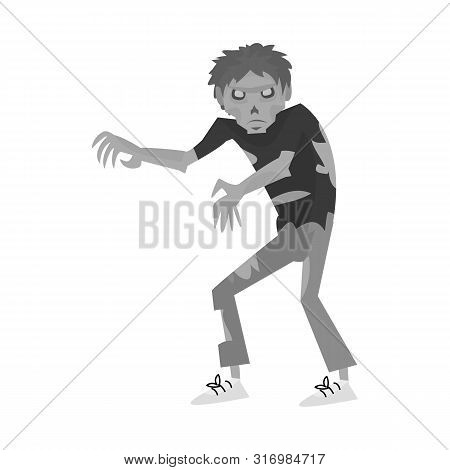 Vector Design Of Zombie And Man Logo. Collection Of Zombie And Monster Stock Vector Illustration.