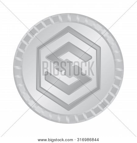 Isolated Object Of Bytecoin And Money Sign. Set Of Bytecoin And Tech Stock Symbol For Web.