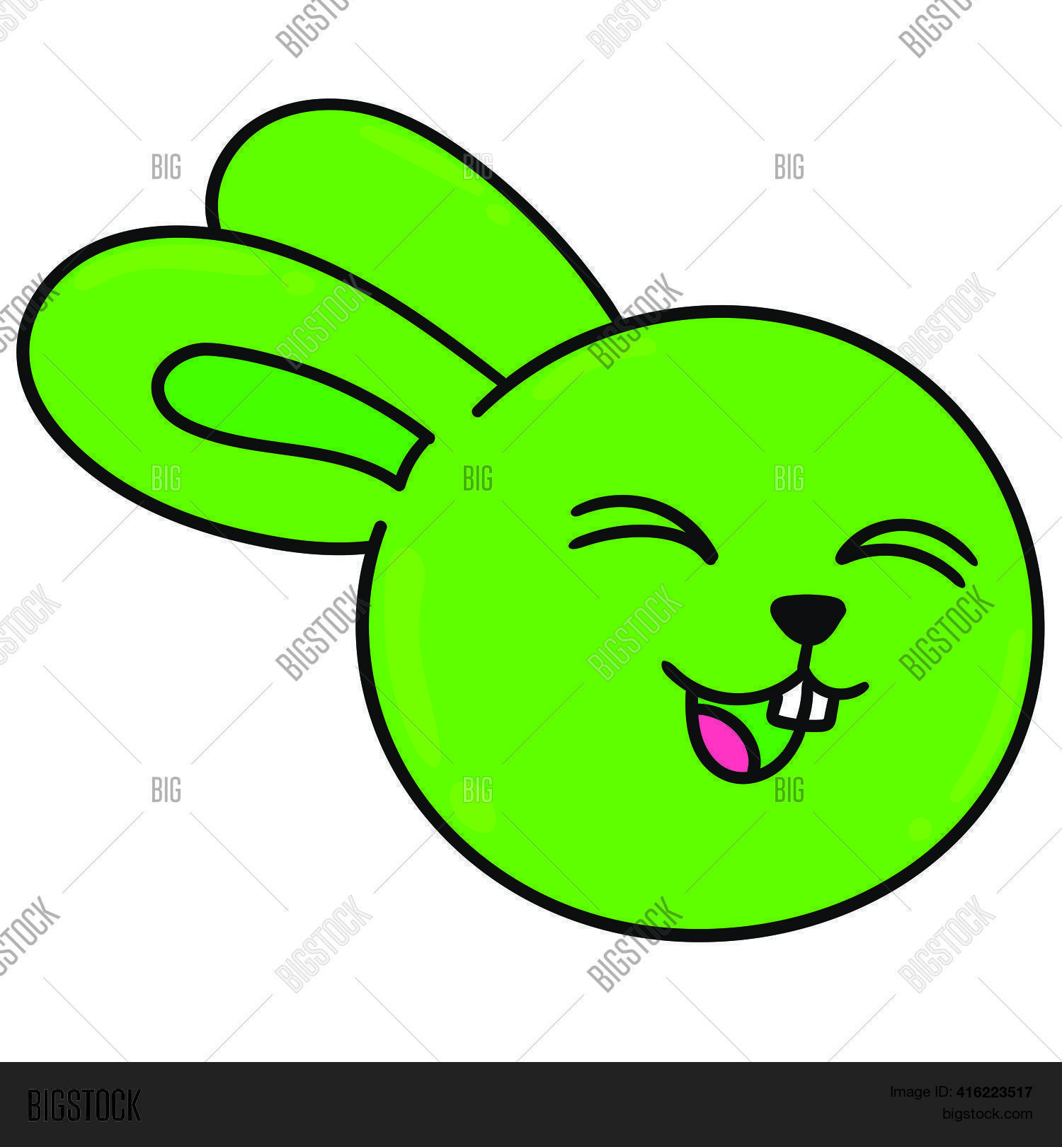 Green Rabbit Head Vector & Photo (Free Trial) | Bigstock