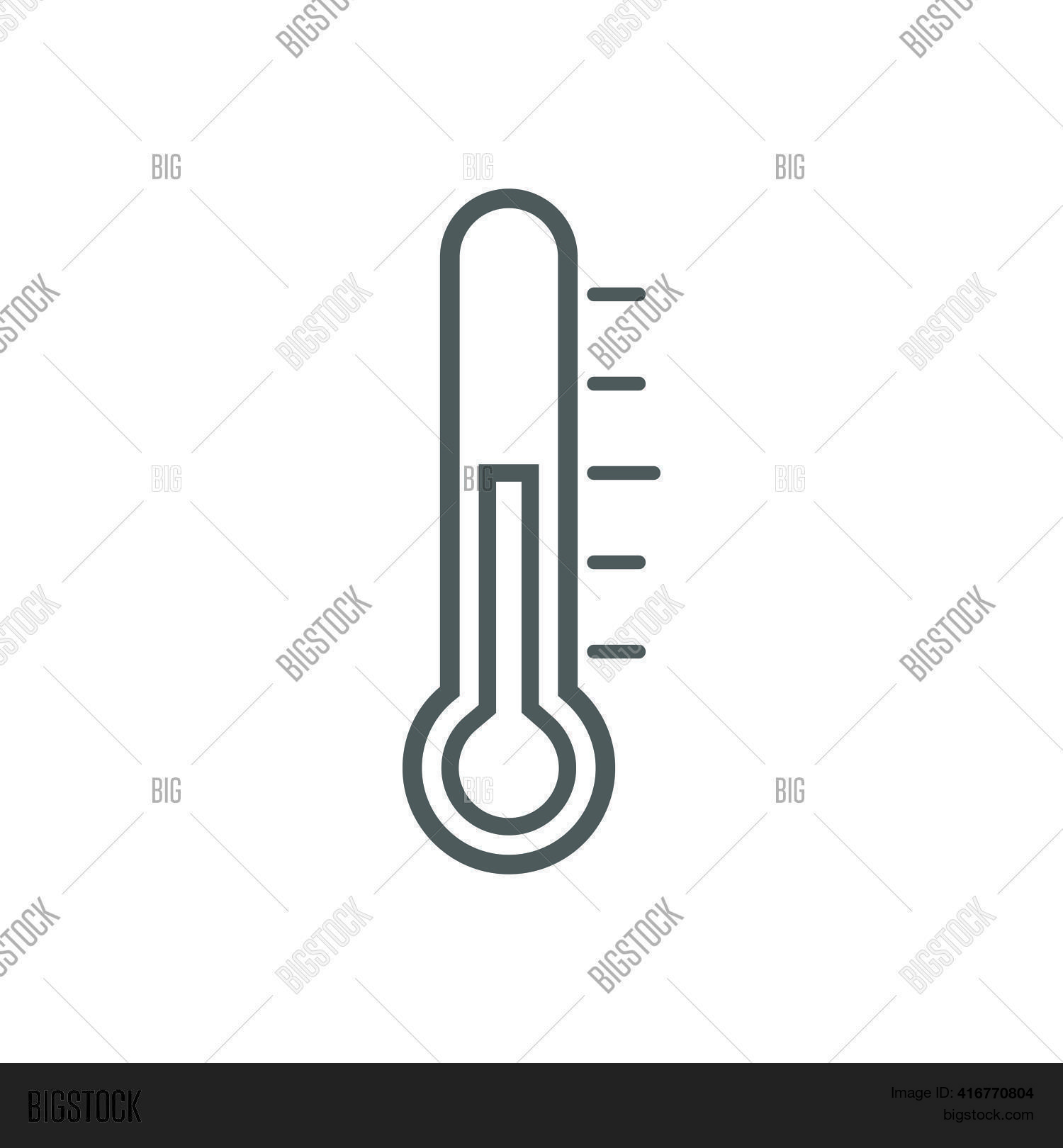 Thermometer Line Icon Vector & Photo (Free Trial) Bigstock