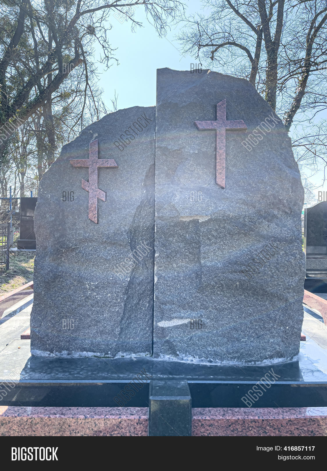 Two Graves Crosses Image & Photo (Free Trial) Bigstock