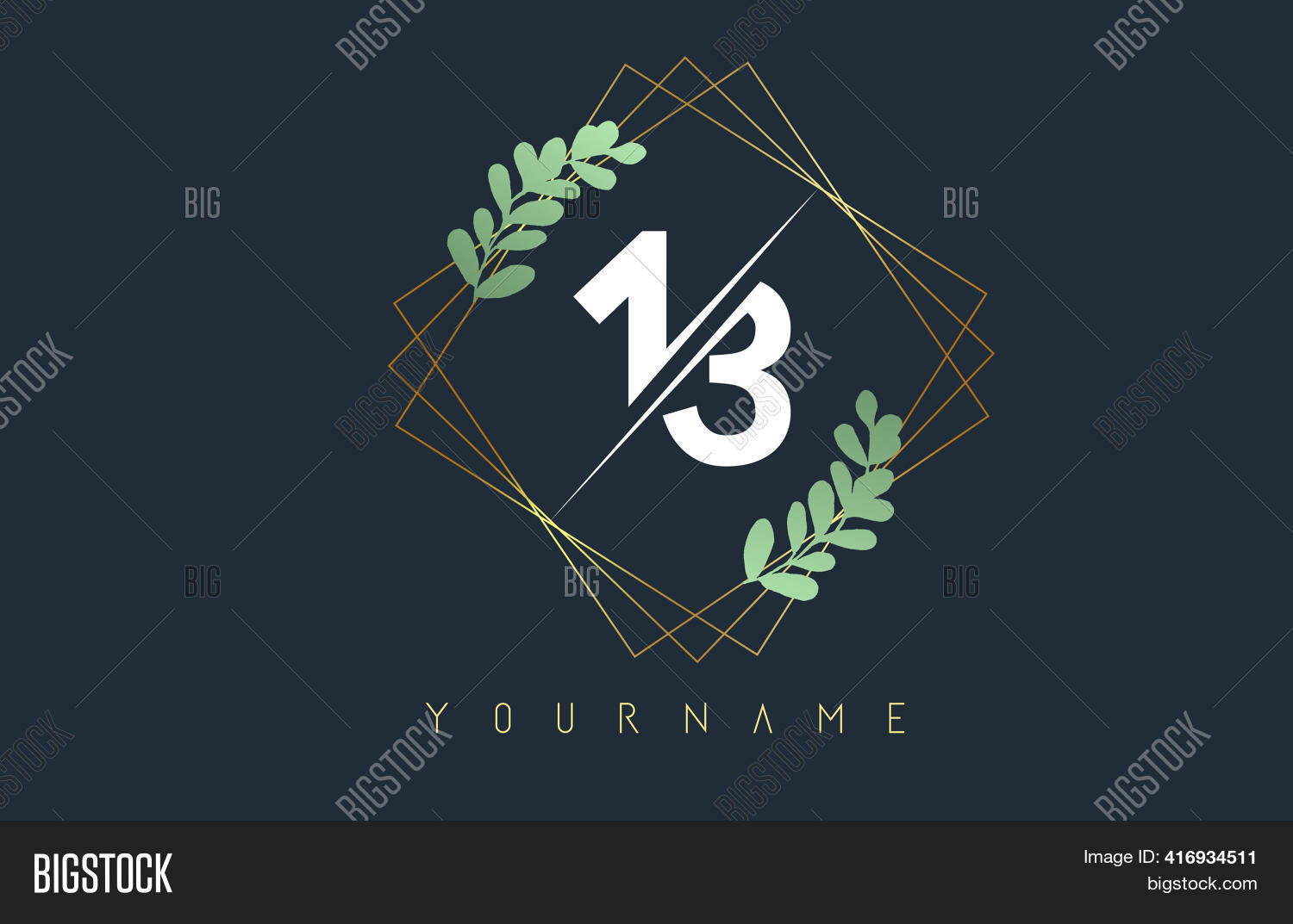 Number 13 1 3 Logo Vector &amp; Photo (Free Trial) | Bigstock