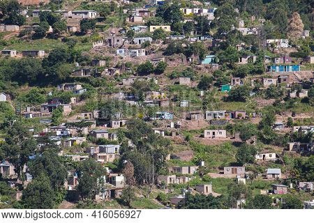 Low Cost Housing Built On Steep Sloping Land
