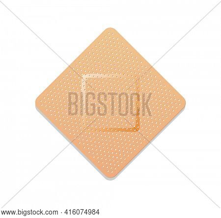 Medical plaster. Adhesive bandage or sticking plaster. Medical band aids protection patch for first aid. Protection and care.  cartoon plaster on white background