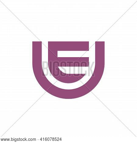 Initial Letter Eu Or Ue Logo Icon Design, Minimal Typography Logotype