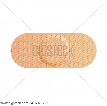 Medical plaster. Adhesive bandage or sticking plaster. Medical band aids protection patch for first aid. Protection and care.  cartoon plaster on white background