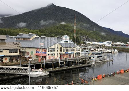 Ketchikan, Alaska / Usa - August 15, 2019: Ketchikan Town, Ketchikan, Alaska, Usa