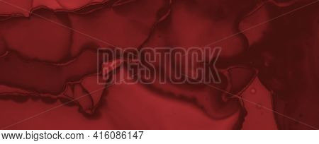 Grungy Blood Background. Rose Ink Banner. Halloween Splatter Black. Watercolor Maroon Texture. Blood