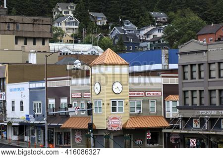 Ketchikan, Alaska / Usa - August 15, 2019: Ketchikan Town, Ketchikan, Alaska, Usa