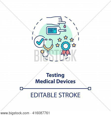 Testing Medical Devices Concept Icon. Clinical Trials Type Idea Thin Line Illustration. Functional S
