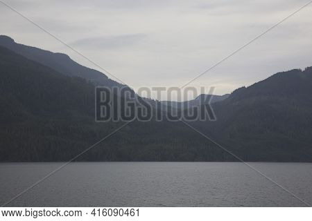 Inside Passage, Alaska / Usa - August 18, 2019: Inside Passage Coastline Landscape, Inside Passage, 
