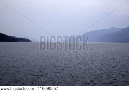Inside Passage, Alaska / Usa - August 18, 2019: Inside Passage Coastline Landscape, Inside Passage, 