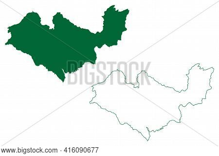 Kangra District (himachal Pradesh State, Republic Of India) Map Vector Illustration, Scribble Sketch
