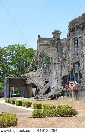 Army barracks ruins on Corregidor Island, Philippines