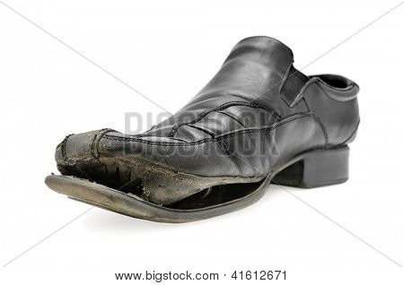 alten Schuh isoliert auf weißem Hintergrund