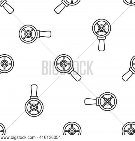 Grey Line Target Financial Goal Concept With Magnifying Glass Icon Isolated Seamless Pattern On Whit