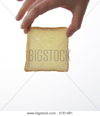 Scheibe Brot Schimmel mit einem weißen Hintergrund