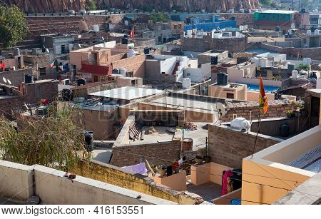 Neighbourhood Of The Old City Of Jodhpur The Blue City In Rajasthan In India