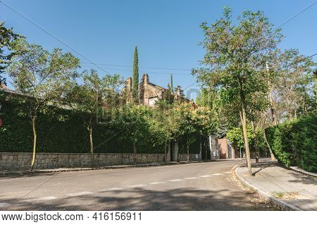 Madrid, Spain - August 6, 2018 - Walk Around The Area In Madrid's Herrera Oria District