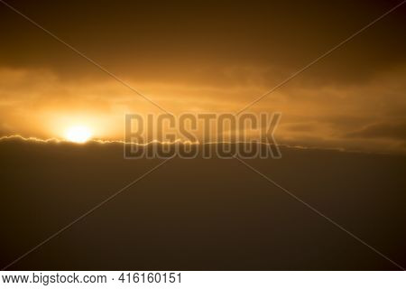 Clouds During Beautiful Orange Sunset In Punta Sal (mancora), Peru