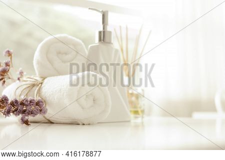 Spa Accessories,beautiful Composition Of Spa , Spa Relax Concept,  Herbs For Massage, Beautiful Sap 