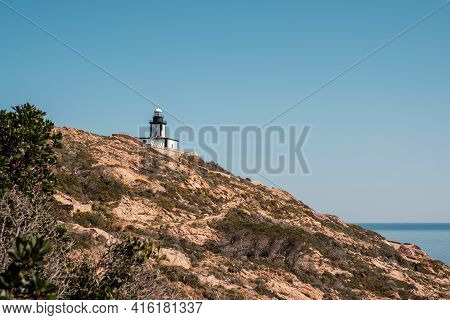 Revellata Lighthouse On A Rocky Outcrop Near Calvi In The Balagne Region Of Corsica