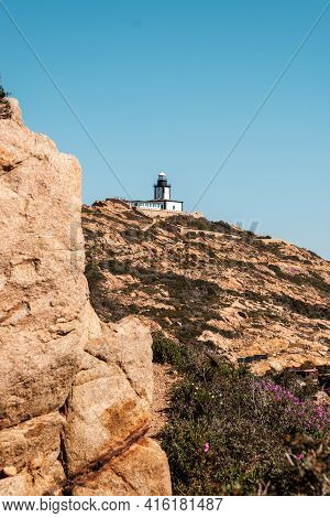 Revellata Lighthouse On A Rocky Outcrop Near Calvi In The Balagne Region Of Corsica
