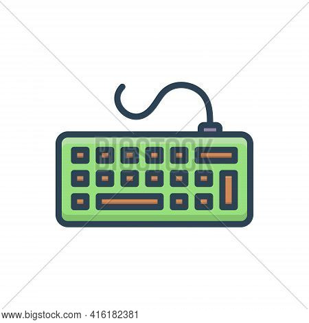 Color Illustration Icon For Keyborad Clavier Fingerboard Desktop Technology