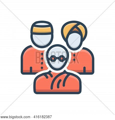 Color Illustration Icon For Multicultural  Culture Traditional Traditionary