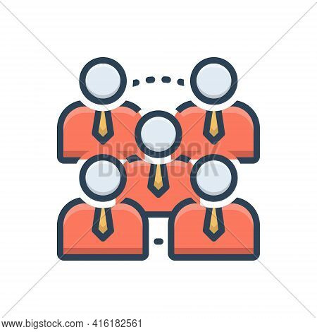 Color Illustration Icon For Headcount Layoff Corporate People