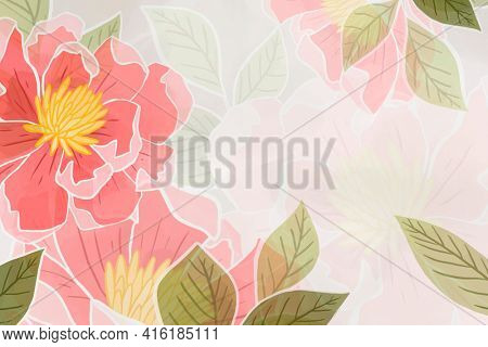 Hand drawn rose floral background