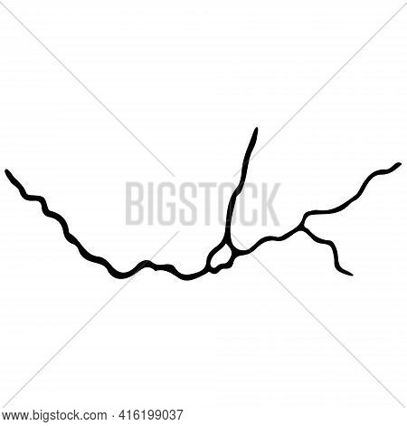 Kintsugi Crack. Earthquake And Ground Cracks, Hole Effect, Craquelure And Damaged Texture. Vector Il