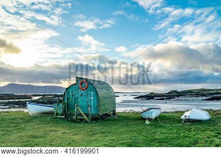 Rossbeg, County Donegal, Ireland : January 02 2021 : The Lobster Pod Is A Brillant Innovation By Nat