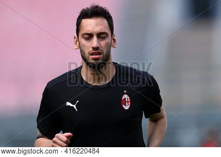 Milano, Italy. 03th April 2021 . Hakan Calhanoglu Of Ac Milan  During The Serie A Match Between Ac M