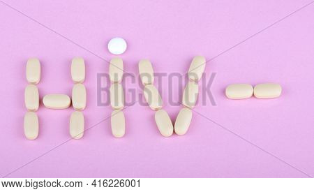 Hiv Therapy Efavirenz On Pink Background At Dry Sunny Summer Day