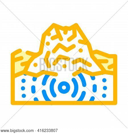 Earthquake Volcano Color Icon Vector. Earthquake Volcano Sign. Isolated Symbol Illustration