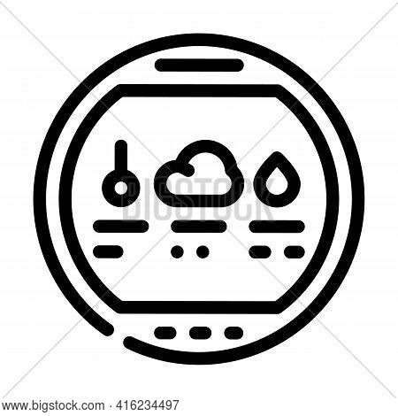 Thermohygrometer Tool Line Icon Vector. Thermohygrometer Tool Sign. Isolated Contour Symbol Black Il