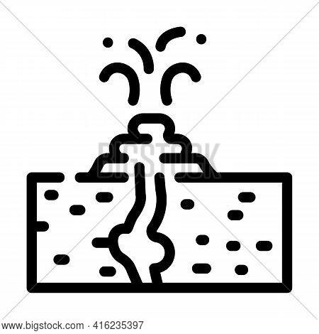 Mud Volcano Line Icon Vector. Mud Volcano Sign. Isolated Contour Symbol Black Illustration