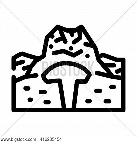 Lava Dome Line Icon Vector. Lava Dome Sign. Isolated Contour Symbol Black Illustration