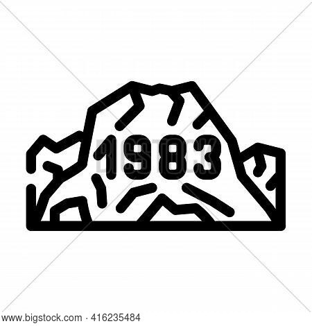 Date Of Last Eruption Line Icon Vector. Date Of Last Eruption Sign. Isolated Contour Symbol Black Il