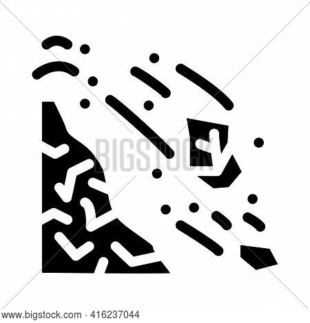 Volcanic Bomb Glyph Icon Vector. Volcanic Bomb Sign. Isolated Contour Symbol Black Illustration